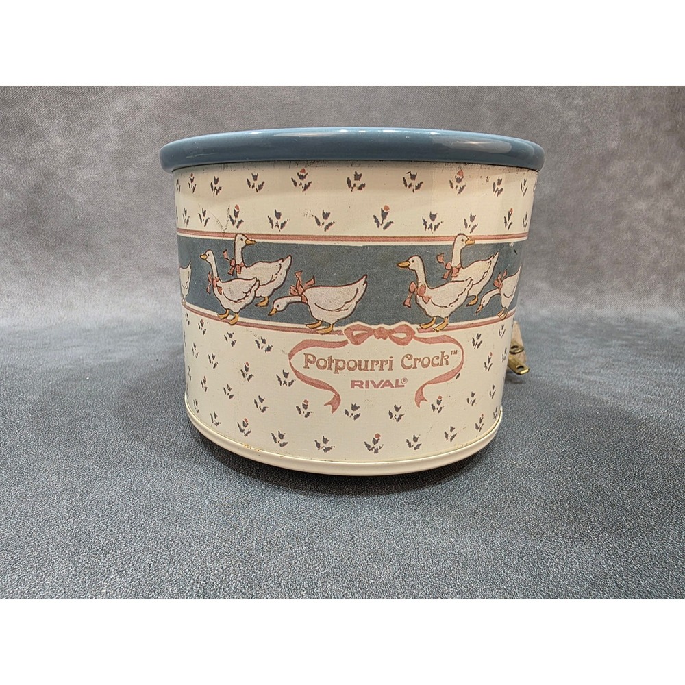 Vintage Rival Potpourri Crock 3206/1 Electric Simmer Pot Country Goose Blue